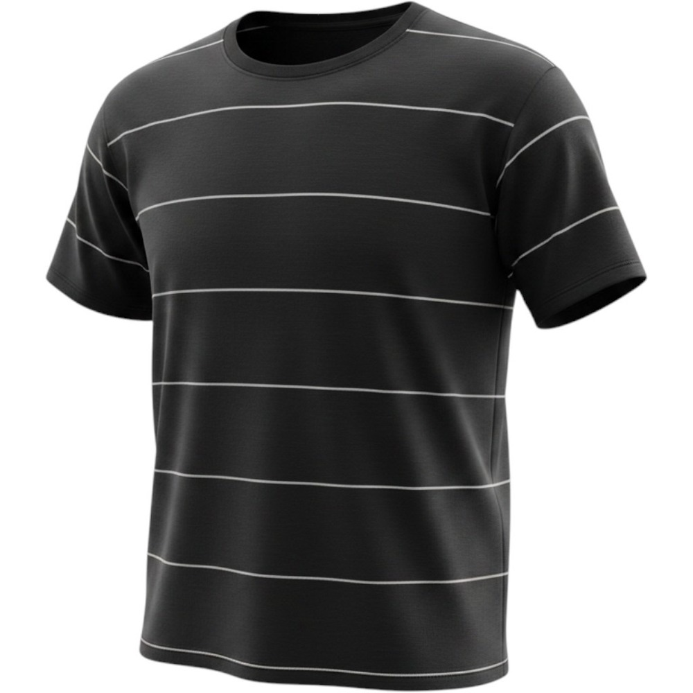 Lululemon Mens 5 Year Basic Tee Black White Striped Short Sleeve T-Shirt